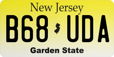NJ license plate B68UDA