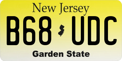 NJ license plate B68UDC