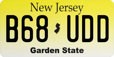 NJ license plate B68UDD
