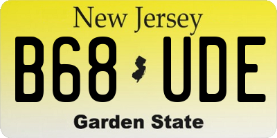 NJ license plate B68UDE