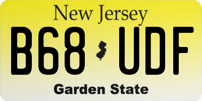 NJ license plate B68UDF