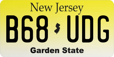 NJ license plate B68UDG