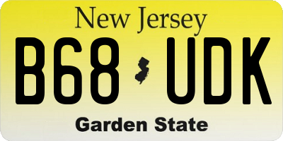 NJ license plate B68UDK