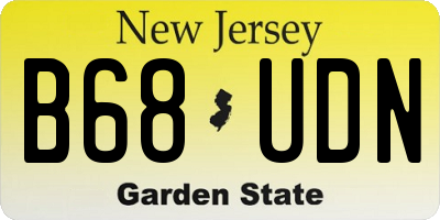 NJ license plate B68UDN