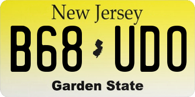 NJ license plate B68UDO