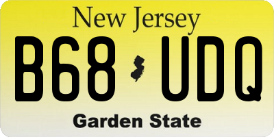 NJ license plate B68UDQ
