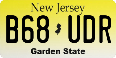 NJ license plate B68UDR