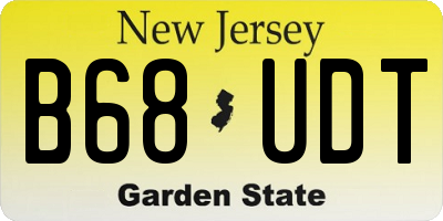 NJ license plate B68UDT