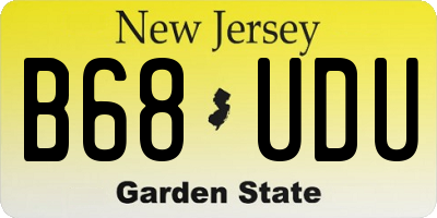 NJ license plate B68UDU