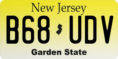 NJ license plate B68UDV