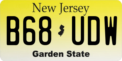 NJ license plate B68UDW