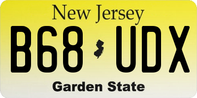 NJ license plate B68UDX