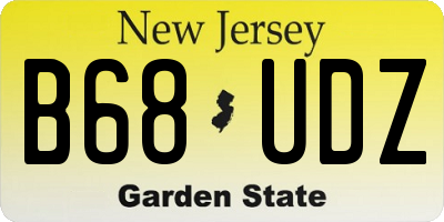 NJ license plate B68UDZ