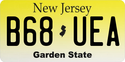 NJ license plate B68UEA