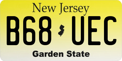 NJ license plate B68UEC