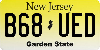 NJ license plate B68UED
