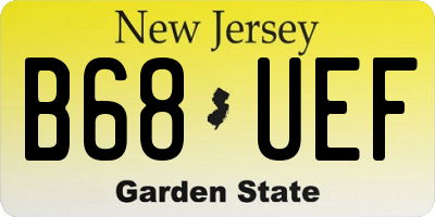 NJ license plate B68UEF