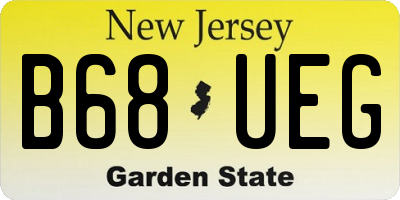 NJ license plate B68UEG