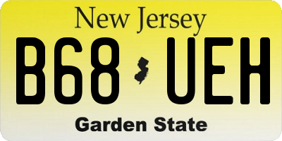 NJ license plate B68UEH