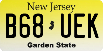 NJ license plate B68UEK