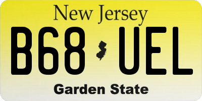 NJ license plate B68UEL