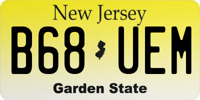 NJ license plate B68UEM
