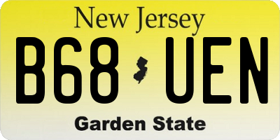 NJ license plate B68UEN