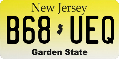 NJ license plate B68UEQ
