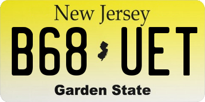 NJ license plate B68UET
