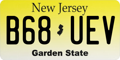 NJ license plate B68UEV