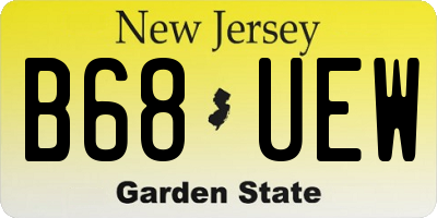 NJ license plate B68UEW
