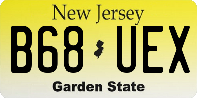 NJ license plate B68UEX