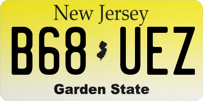 NJ license plate B68UEZ