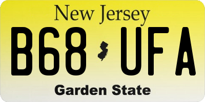 NJ license plate B68UFA