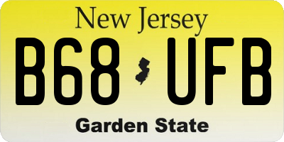 NJ license plate B68UFB