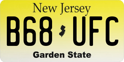 NJ license plate B68UFC