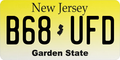 NJ license plate B68UFD
