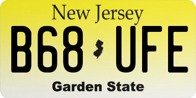NJ license plate B68UFE