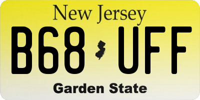 NJ license plate B68UFF