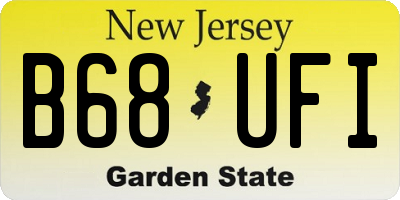 NJ license plate B68UFI