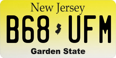 NJ license plate B68UFM