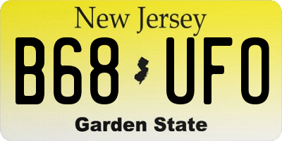 NJ license plate B68UFO