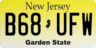 NJ license plate B68UFW