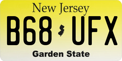 NJ license plate B68UFX