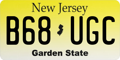 NJ license plate B68UGC