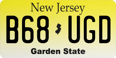 NJ license plate B68UGD