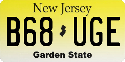 NJ license plate B68UGE