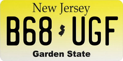 NJ license plate B68UGF