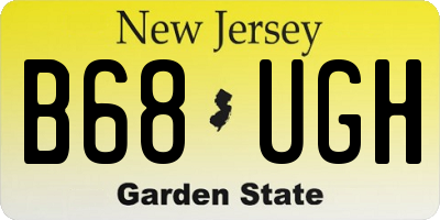 NJ license plate B68UGH