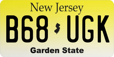 NJ license plate B68UGK